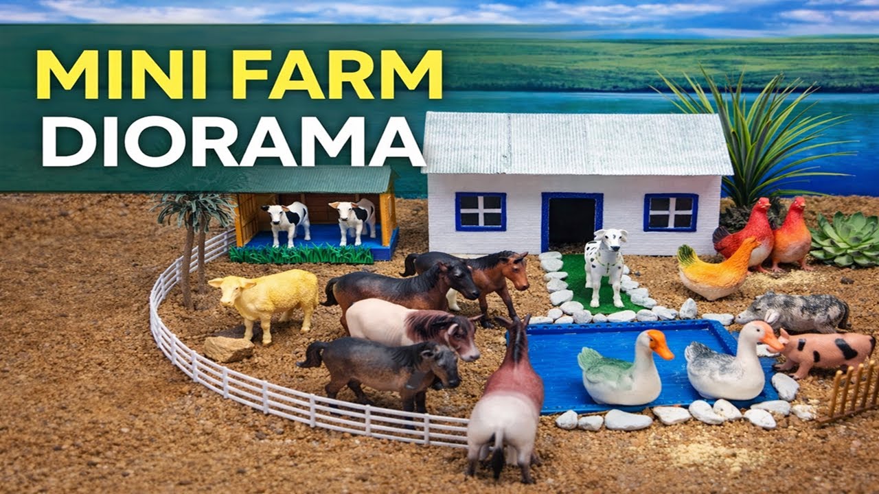 Mini Farm Diorama | Relaxing Mini Farm House With Animals