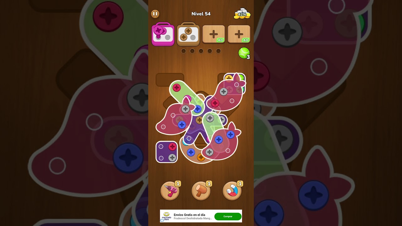 Screw Wood Jam: Tuerca & Perno - Level 54 #Game #ScrewWoodJam #Puzzle