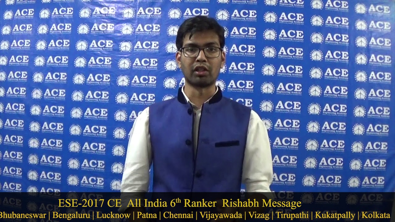 ESE 2017 CE  All India 6th Ranker  Rishabh Message