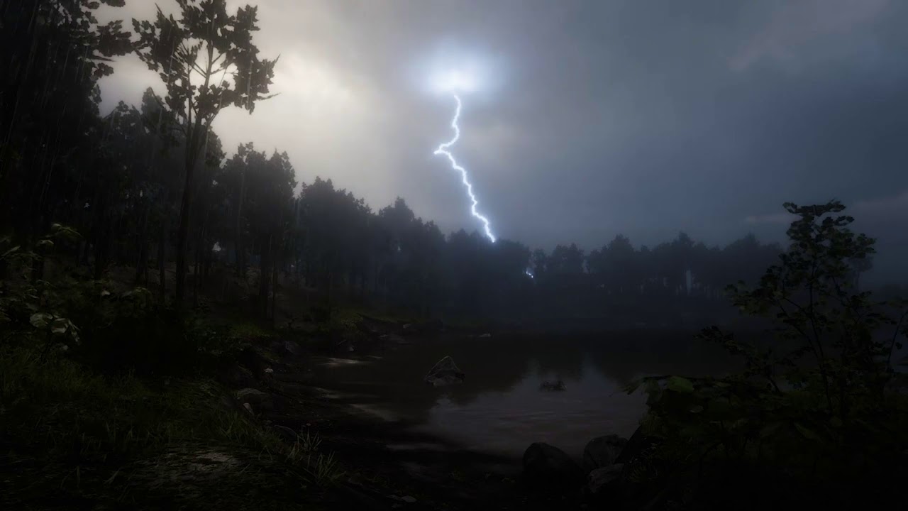 Red Dead Redemption 2 - Passing Storm Ambiance (thunder, rain, animals)