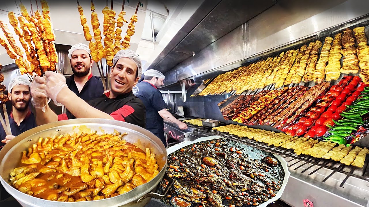 10000 kebabs in one day.Dozli kebabs.street food in IRAN 🇮🇷🔥
