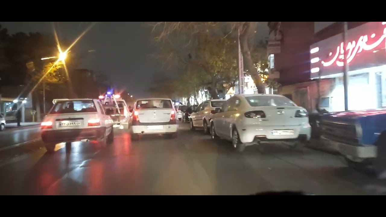LATENIGHT STREET DRIVING . MASHHAD DRIVE 2025.TOHID SQUARE TO 4 WAY KHAJERABI