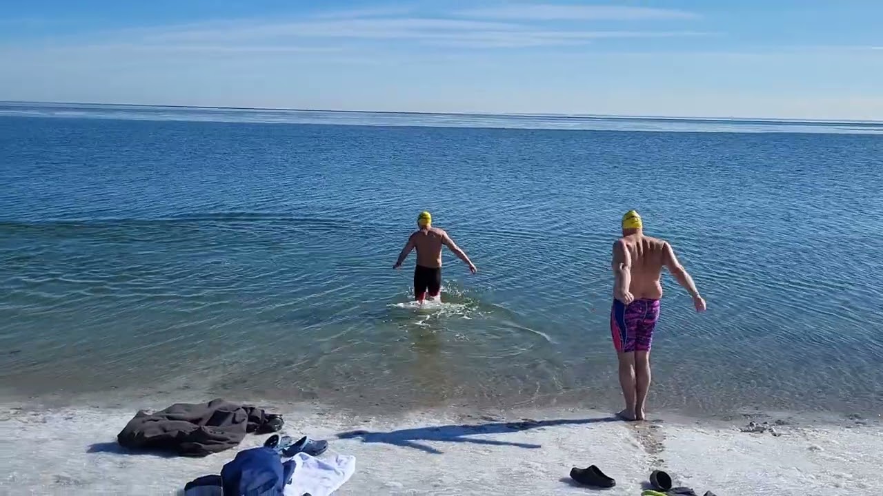 An Icy Dip 1/31/2026 Long Island Sound 