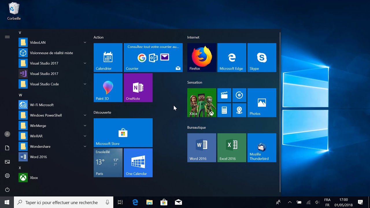 Forrmation Windows 10 &mdash; Les bases : Ma&icirc;triser le menu d&eacute;marrer