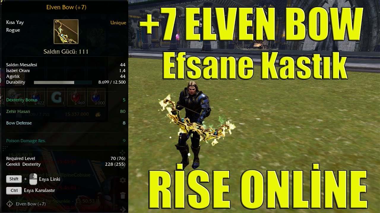 +7 Elven Bow Aldık | Efsane Katladık | Rise Online