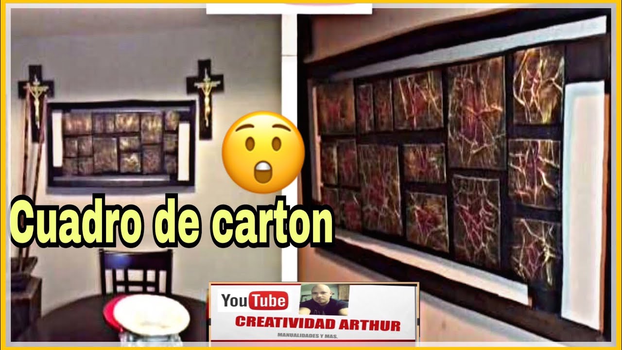 DIY  cuadro moderno ,si de cartón y periódico DECORANDO TU CASA