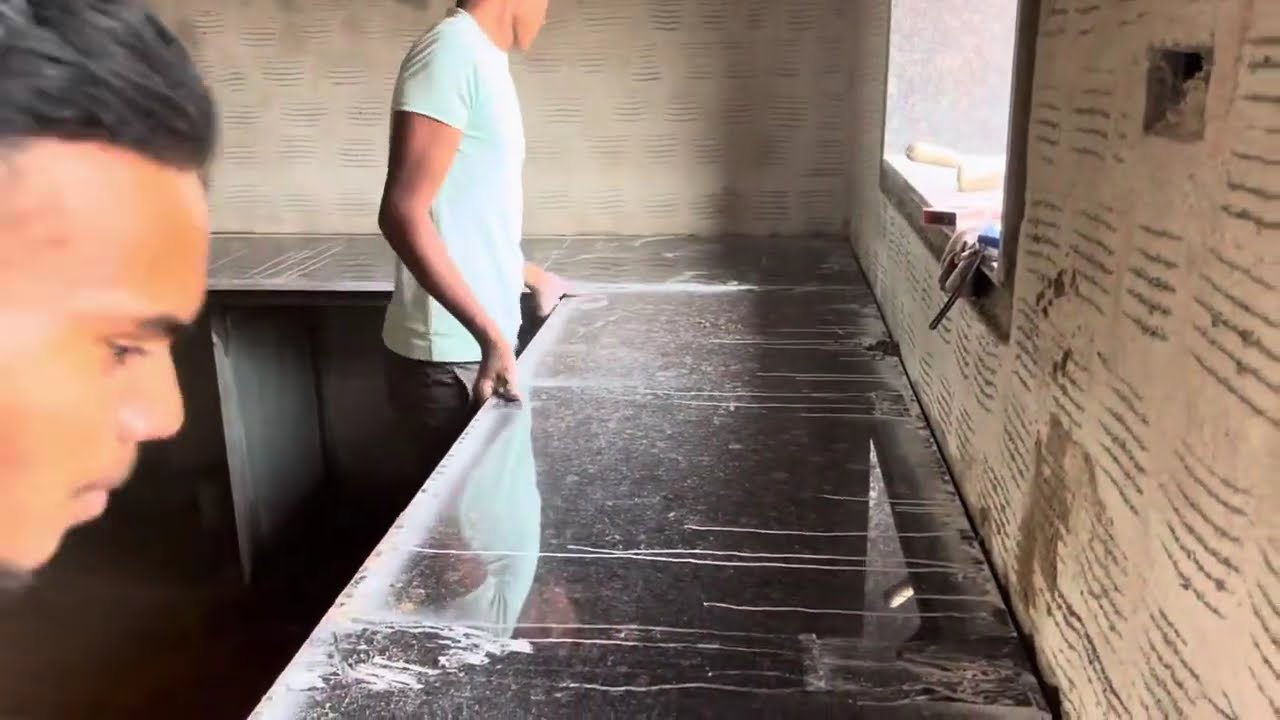 Kitchen  marble fitting#tilesfiting #construction #home