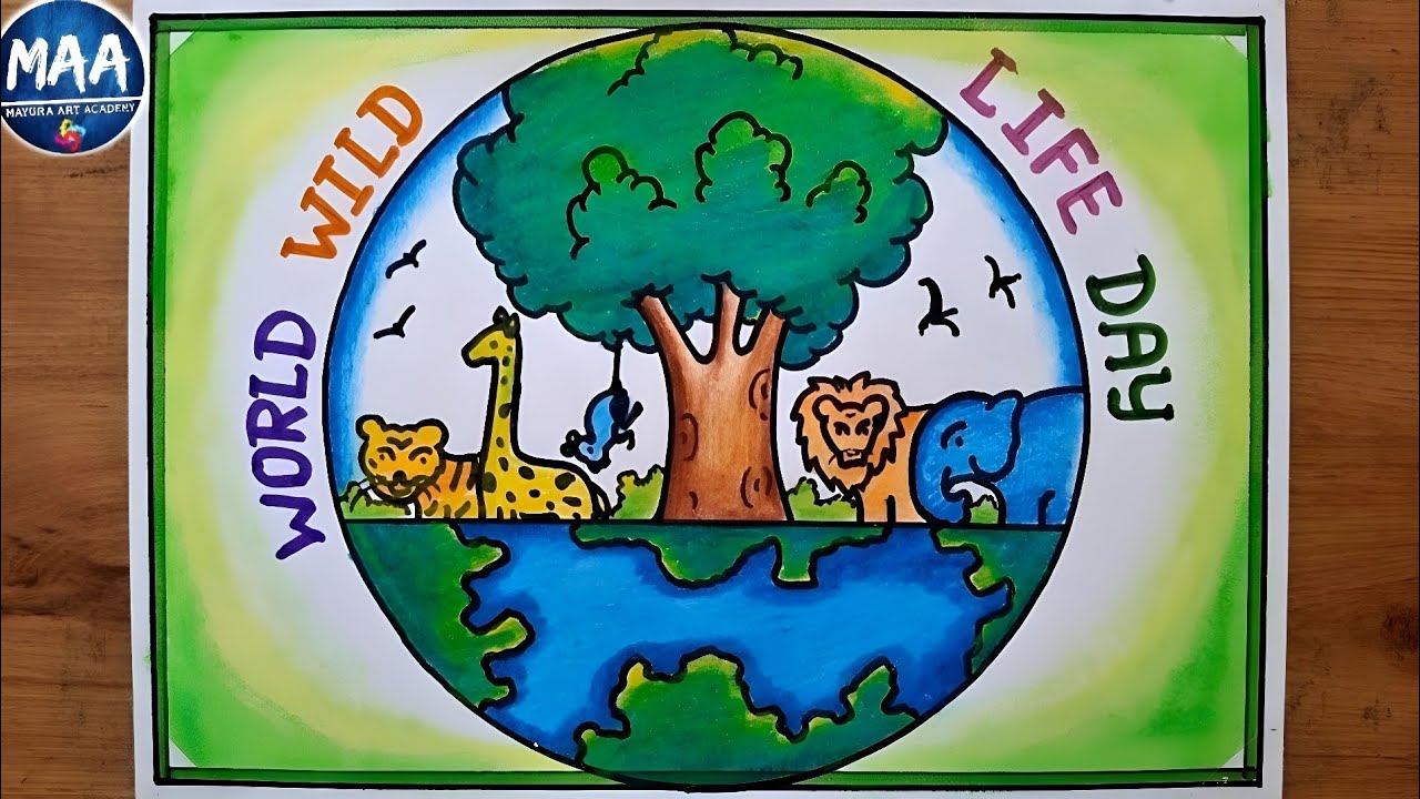 World Wildlife Day Drawing | Save Wildlife Drawing | World Wildlife Day Drawing easy #wildlife