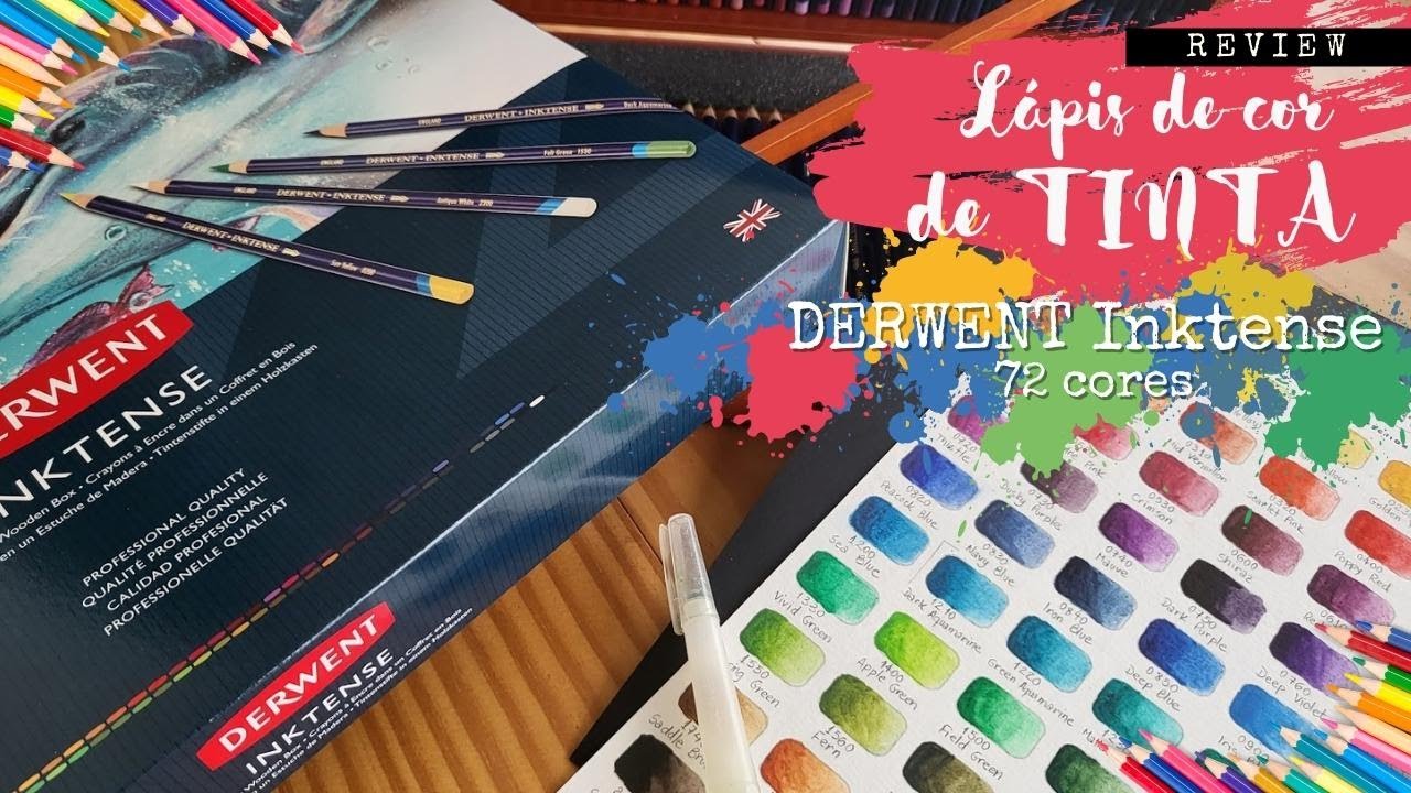 REVIEW| Lápis de tinta| Lápis Derwent Inktense - 72 cores