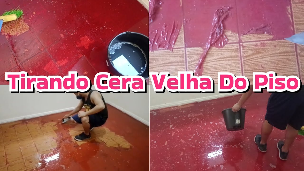 Retiramos a Cera Velha  do Piso  ,  Conseguimos Limpar Todo o Chão ...