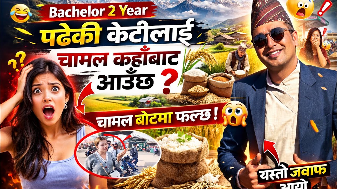 bachelor 2year  पड्केको केटि लाई चामल कता बाट आउँछ थाहा नभय पछि यस्तो भयोकुरा ।