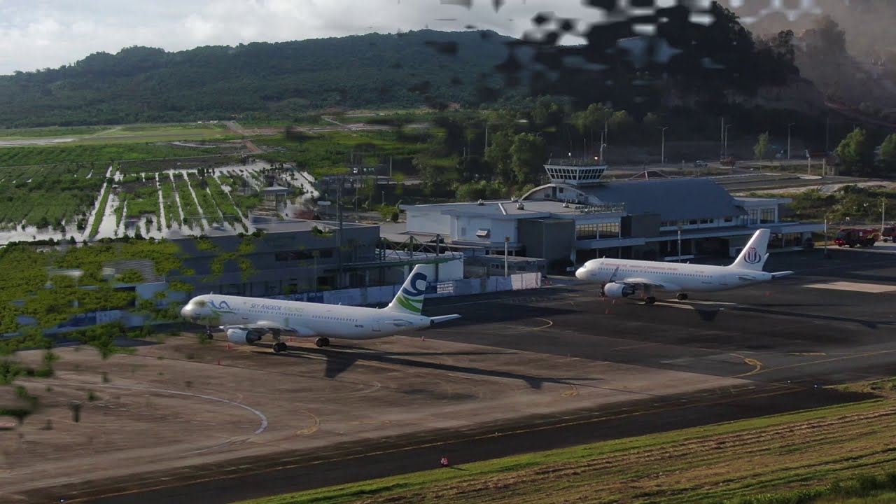Sihanouk Int'l Airport runway extension work (drone timelapse)