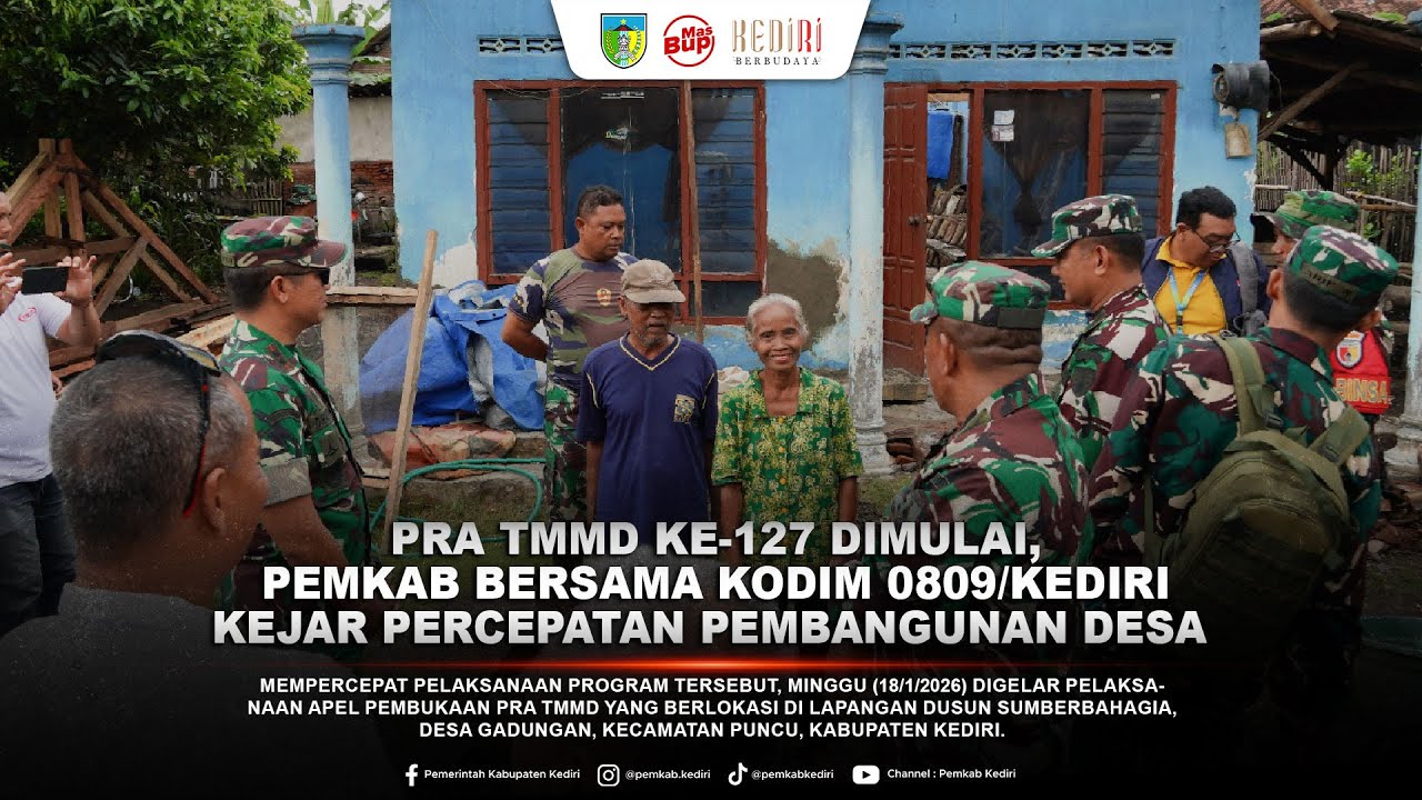 Pra TMMD ke-127 Dimulai, Pemkab Bersama Kodim 0809/Kediri Kejar Percepatan Pembangunan Desa