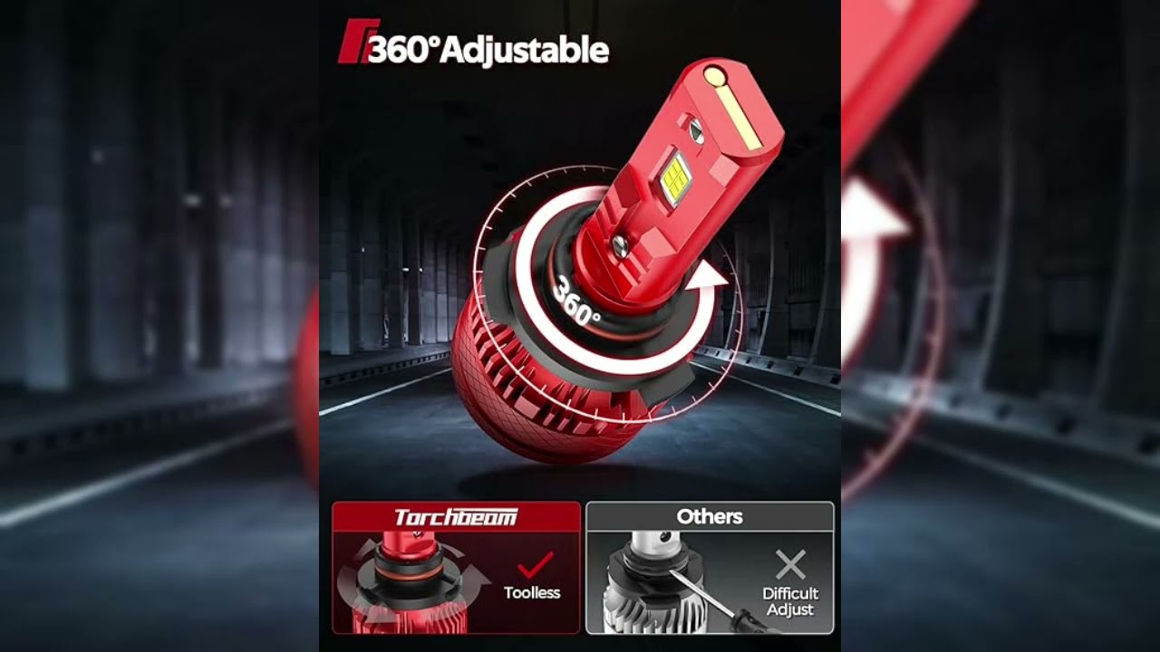 Torchbeam 9005 9006 Led Headlight Bulbs Kits, 56000 Lumens 110W 800% Brightness 6500K Cool White