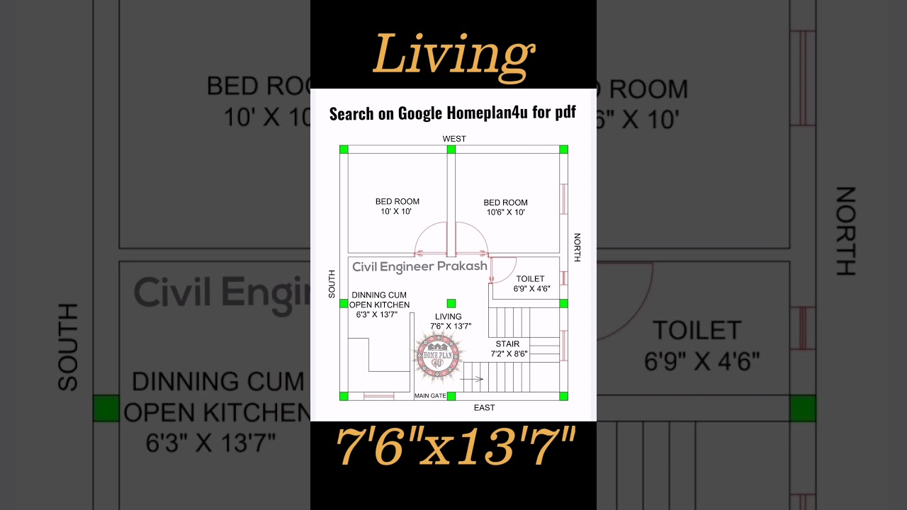 #shorts 23 x 26 house design with 2 bhk design