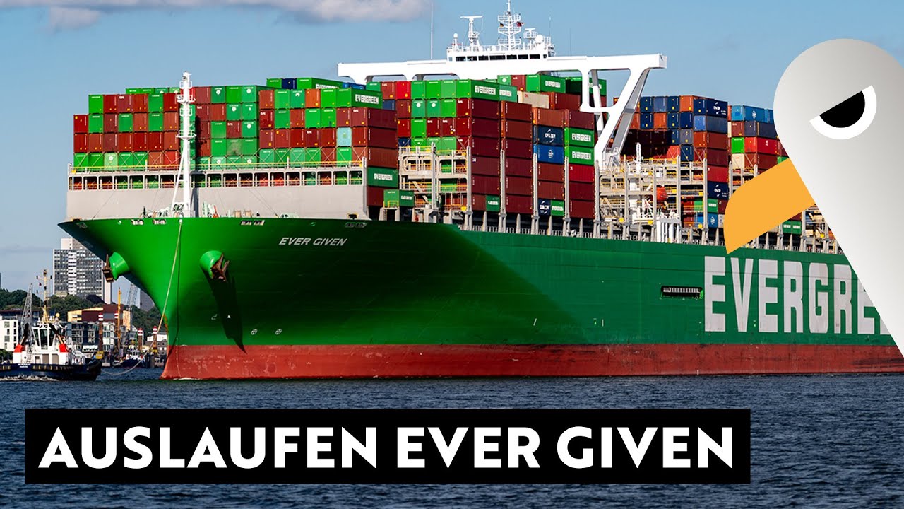 EVER GIVEN verlässt Hamburg ⚓️ 400 m / 20.000 TEU Containerschiff