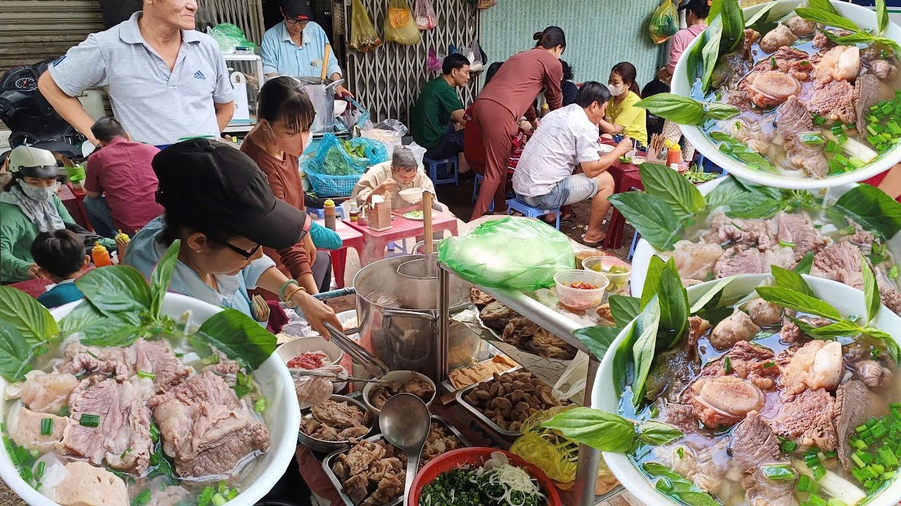 Sài Gòn XE PHỞ BÒ VẠN KIẾP 35K Quá Ngon Quá Rẻ Chất Lượng Bình Dân cho người lao động ăn trên vỉa hè