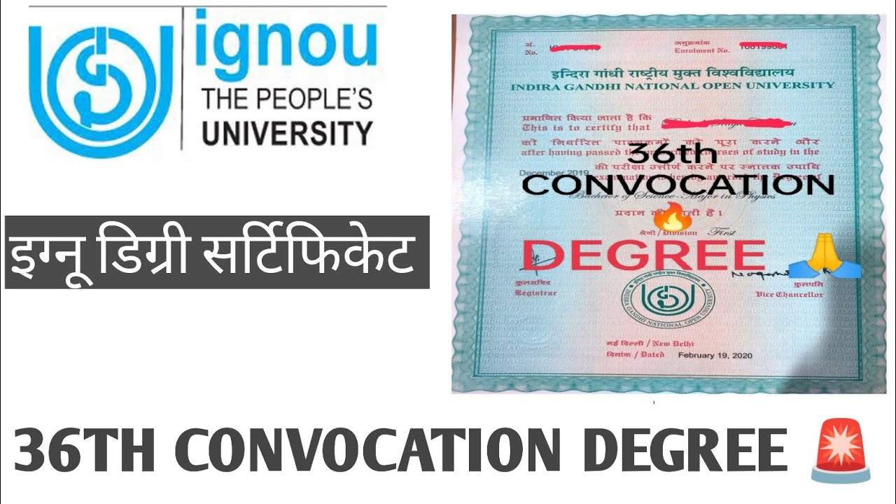 IGNOU DEGREE CERTIFICATE 36TH CONVOCATION UPDATE