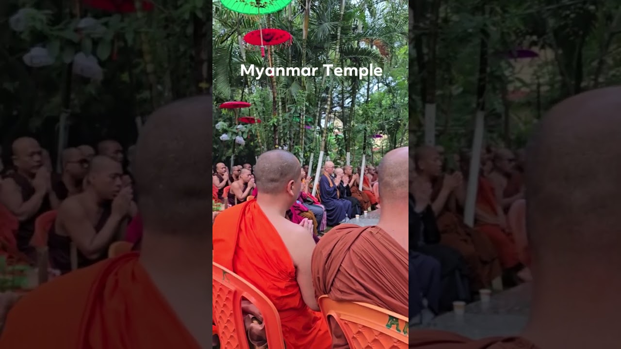 At Myanmar temple chanting for peace