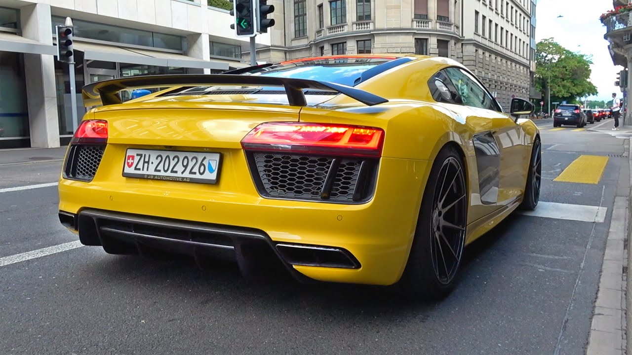 LOUD Audi R8 V10 Plus in Zurich! REVS, Accelerations & More SOUNDS!