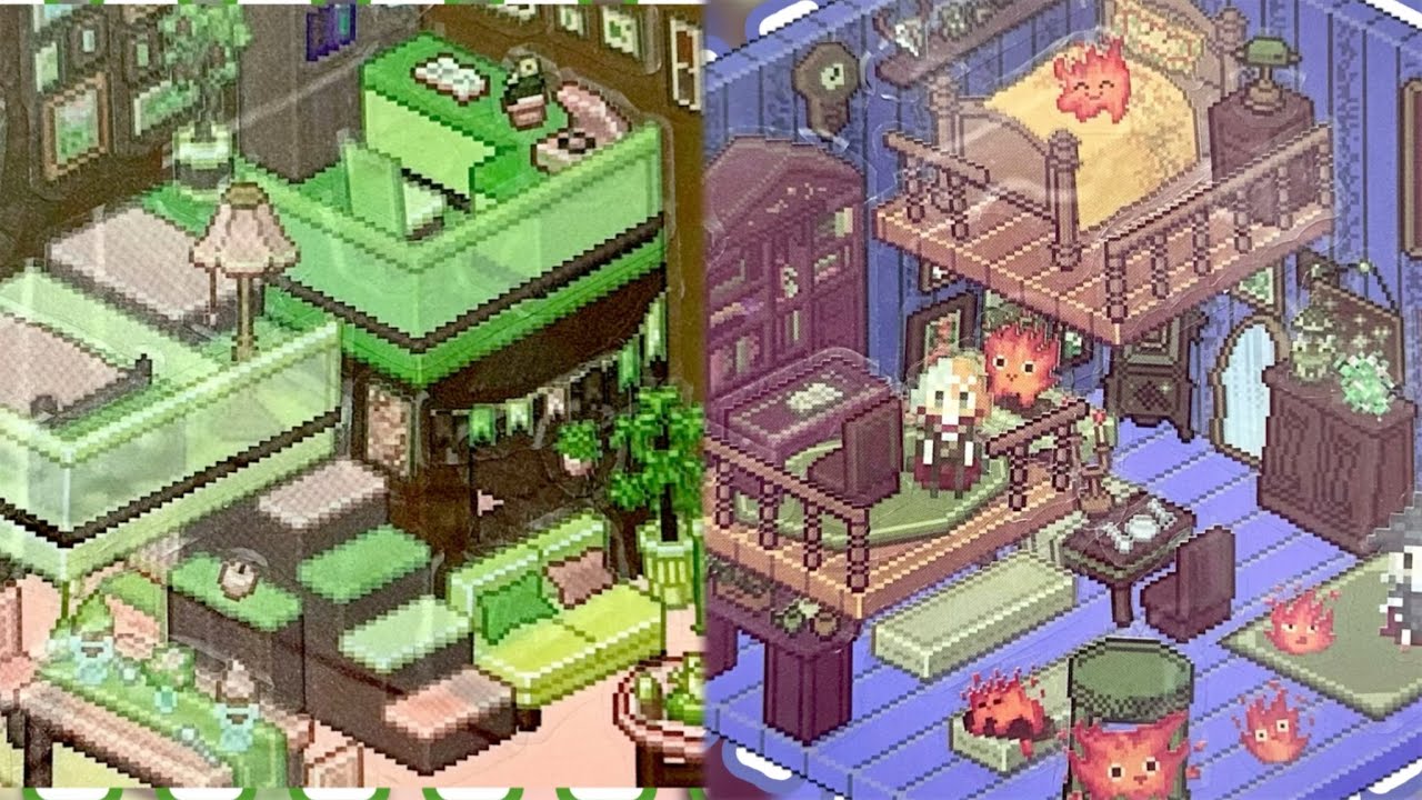 DIY Howl’s House ❤️‍🔥💜 VS DIY Mini House 💚🩷 3D Sticker Stress Relief ASMR|Mooni Craft🌙