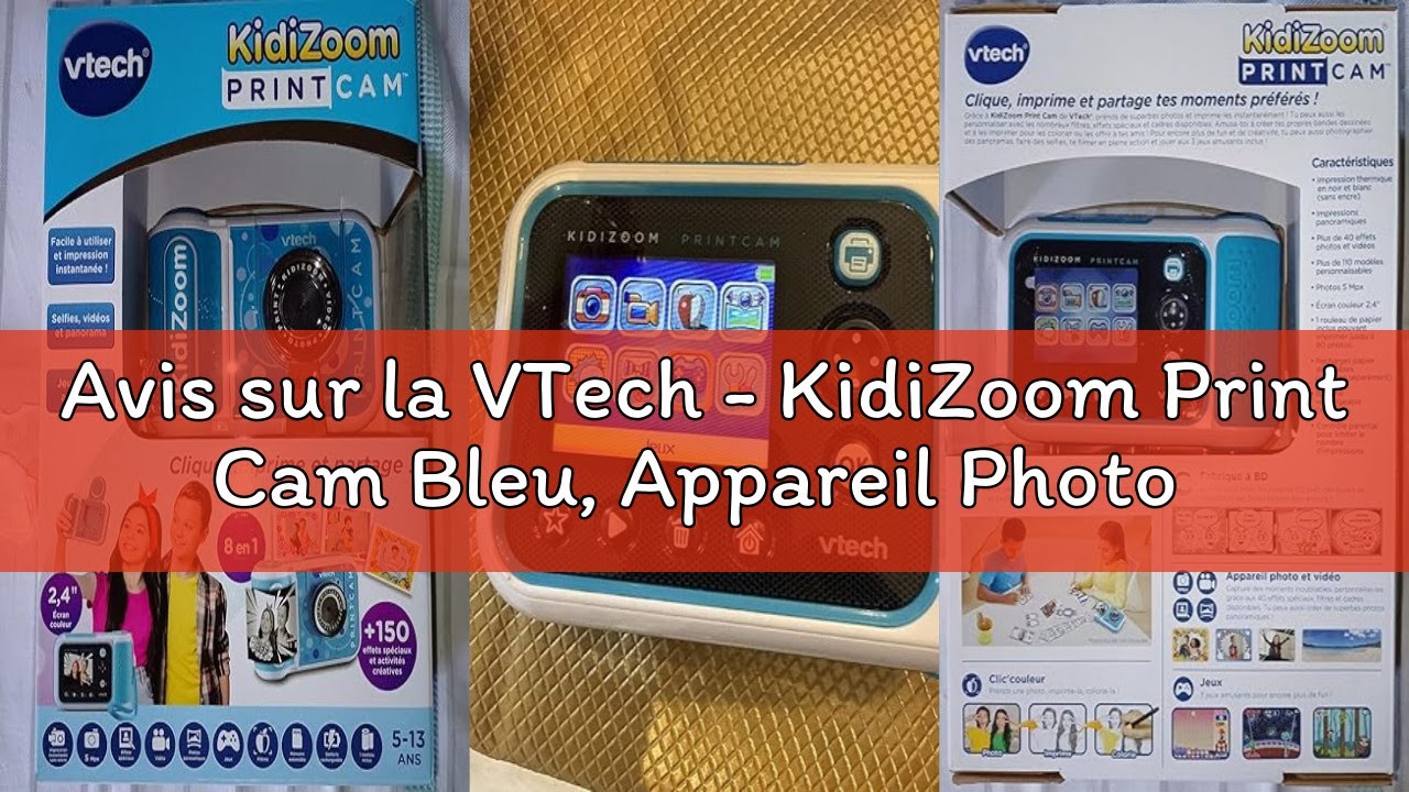 Avis sur la VTech - KidiZoom Print Cam Bleu, Appareil Photo à Impression Instantanée, Photo, Selfie,