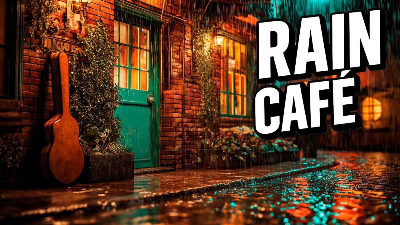 Rain Café Jazz for the Instrument Left Behind 🌧️ Streetlamp Session • Wet Cobblestone Reflections