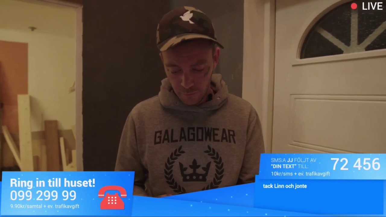 PERSONER FÖRSTÖR JOCKE & JONNAS HUS UNDER LIVE *KROSSADE GLAS* (hela händelsen)