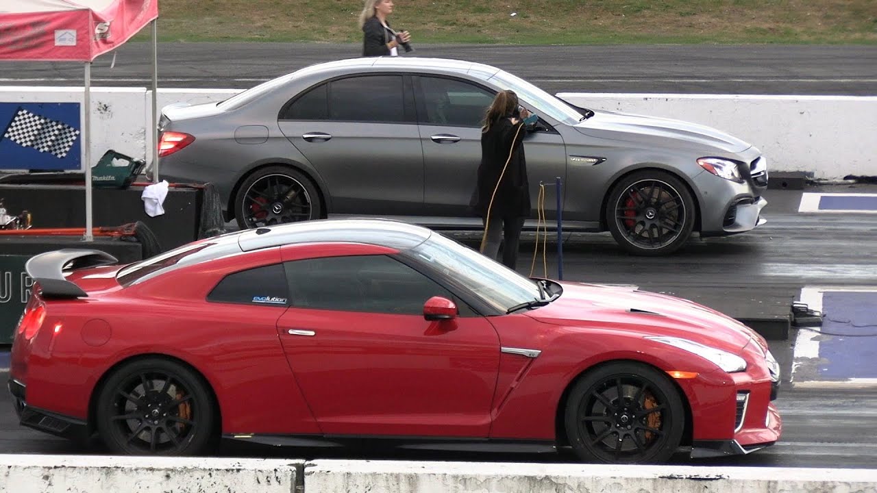 Mercedes AMG vs Nissan GT-R - drag racing