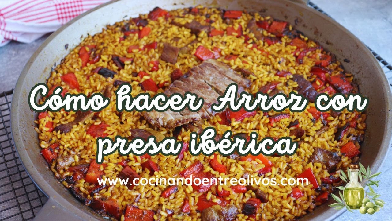 Cómo hacer Arroz con presa ibérica y pimiento rojo