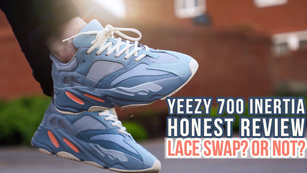YEEZY 700 INERTIA HONEST REVIEW + ON FEET | Slickies Lace swap