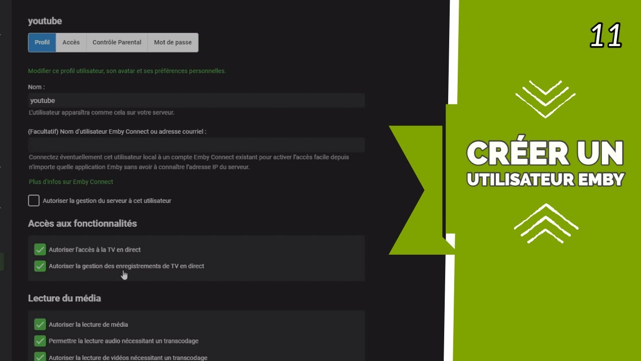 COMMENT CREER UN UTILISATEUR EMBY ? (matthiasdess)