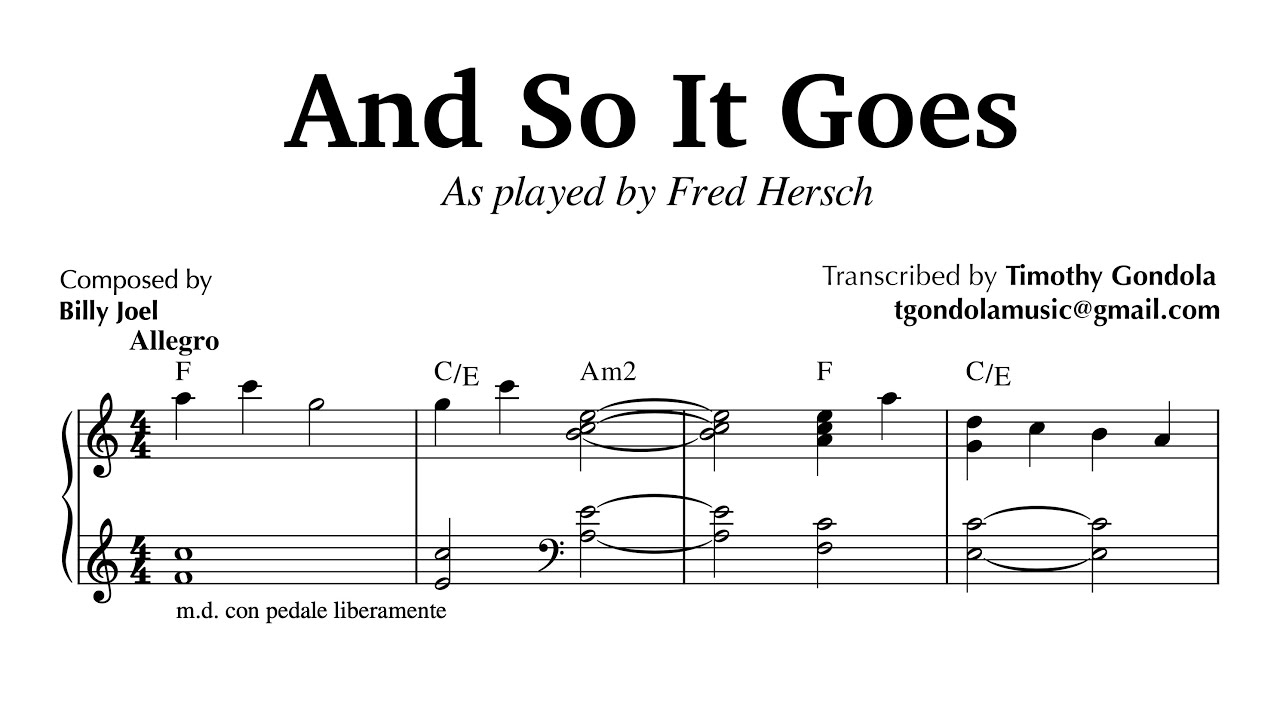 Fred Hersch plays And So It Goes
