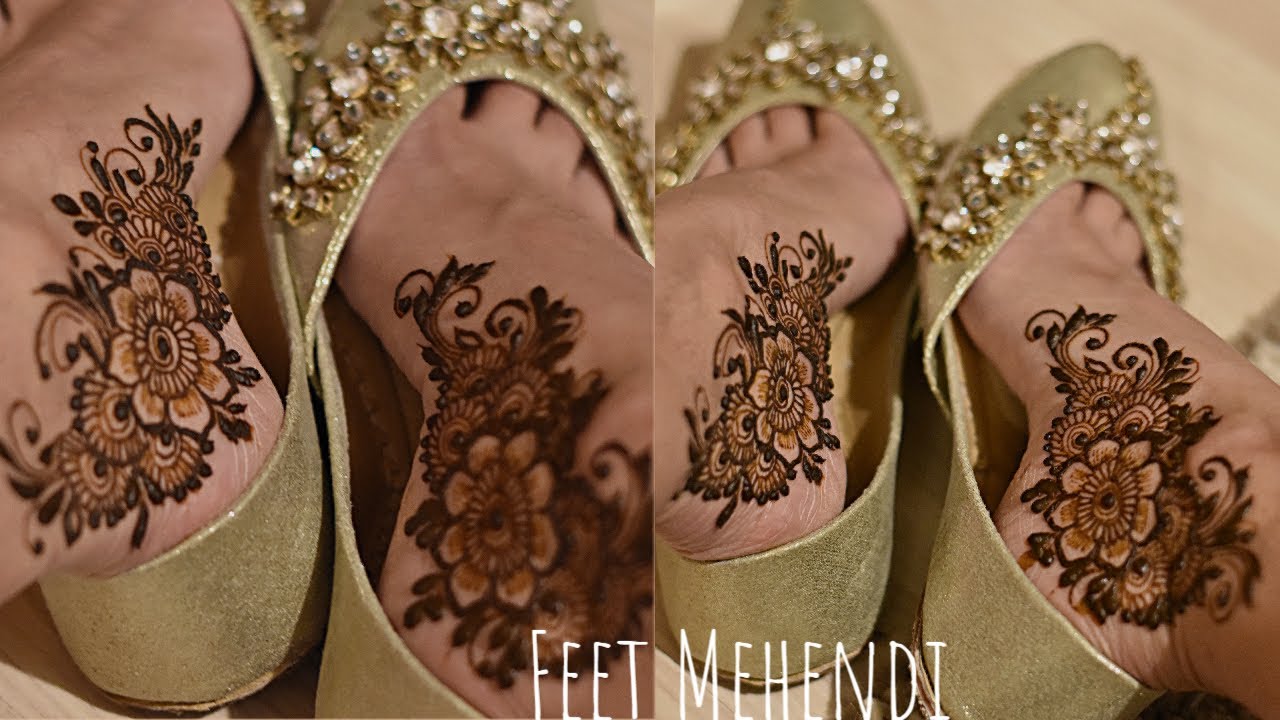 Simple and Pretty Feet Mehendi Design in 10 Minutes