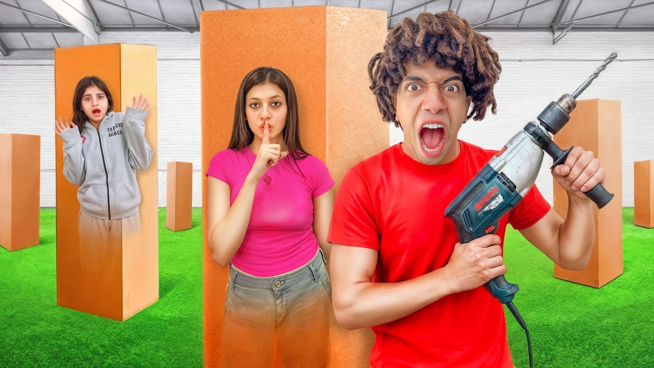 تحدي أكبر غميضة بالصناديق !!