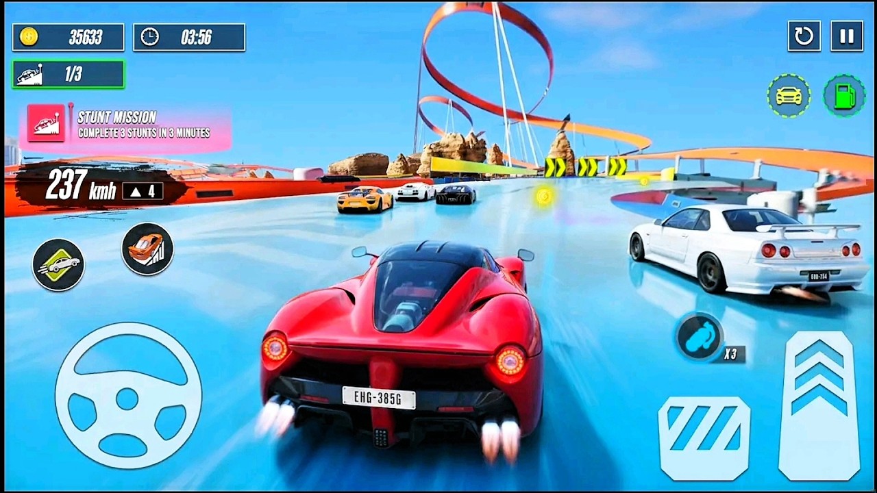 Impossible Gt mega ramp car stunts