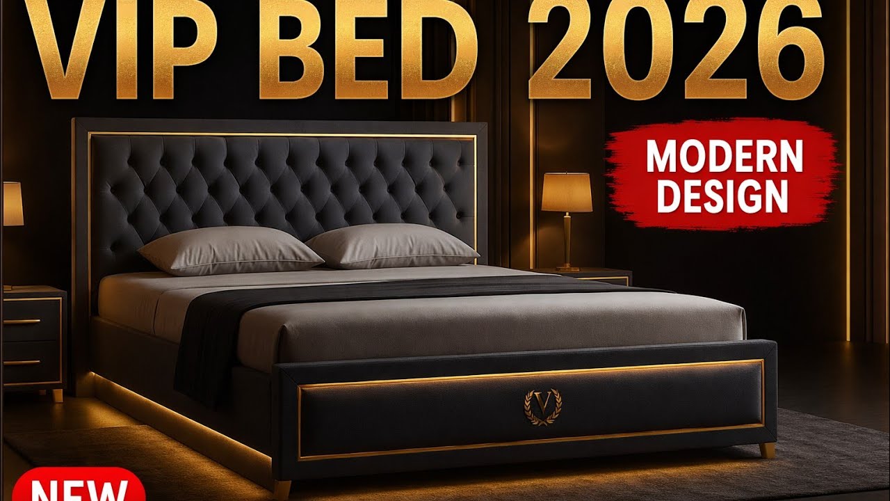 “Kya Aapne  Royal Black Golden Double Bed Design Dekhen Hai?”