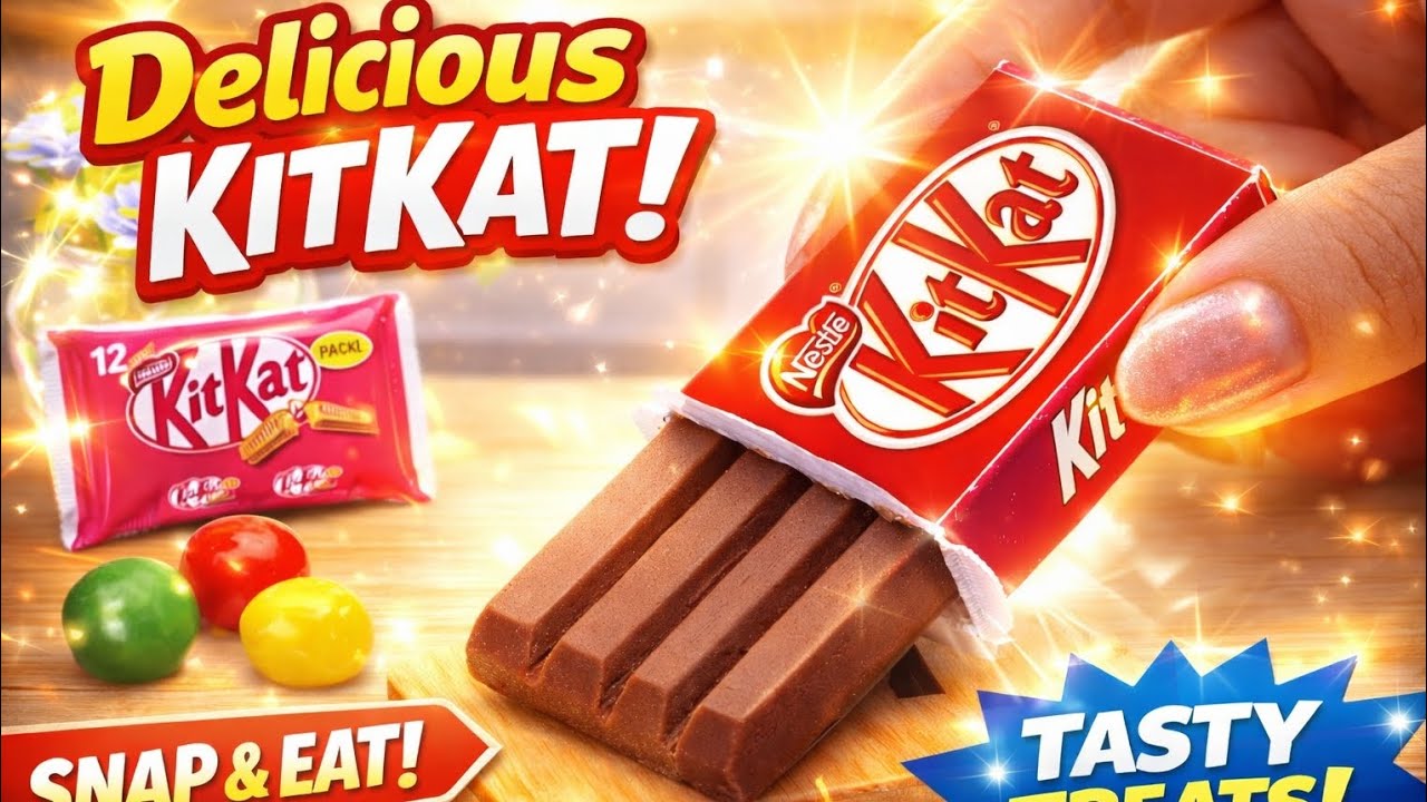 🍫 Delicious KitKat Chocolate Cutting!Snap & Eat! Amazing KitKat TreatSatisfying KitKat Candy Cutting