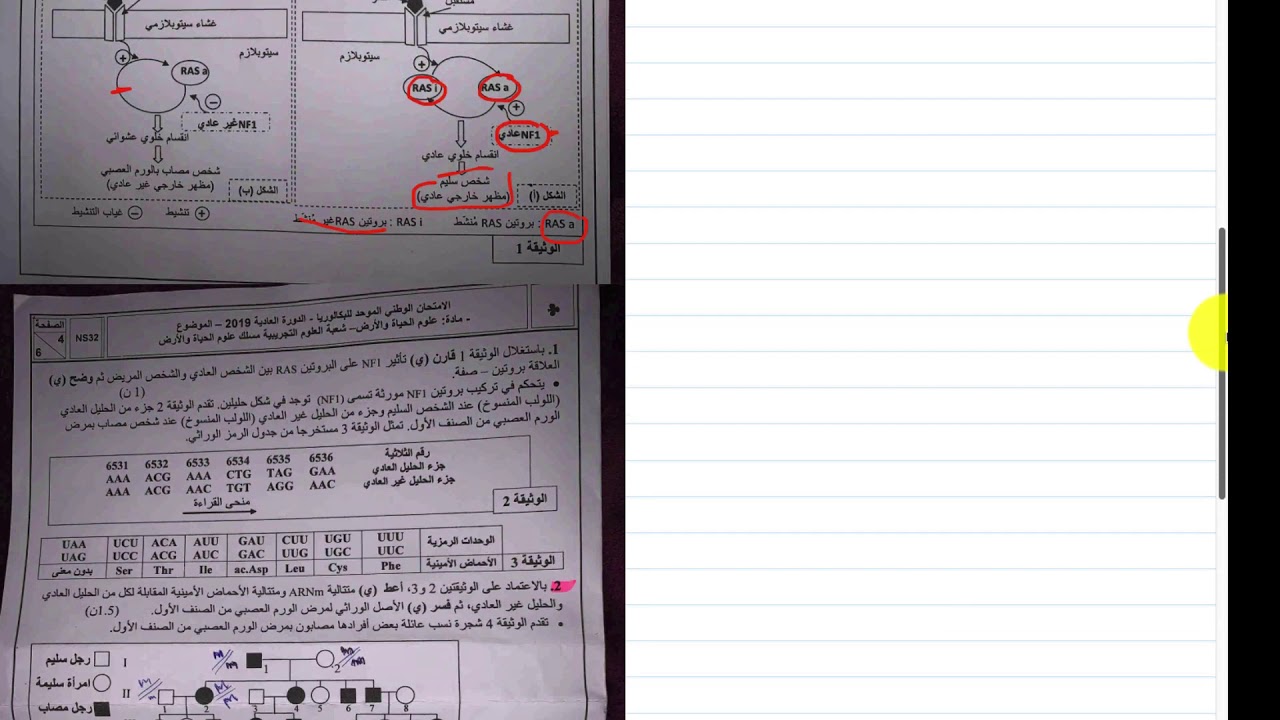 تصحيح الوطني 2019 الجزء الاول