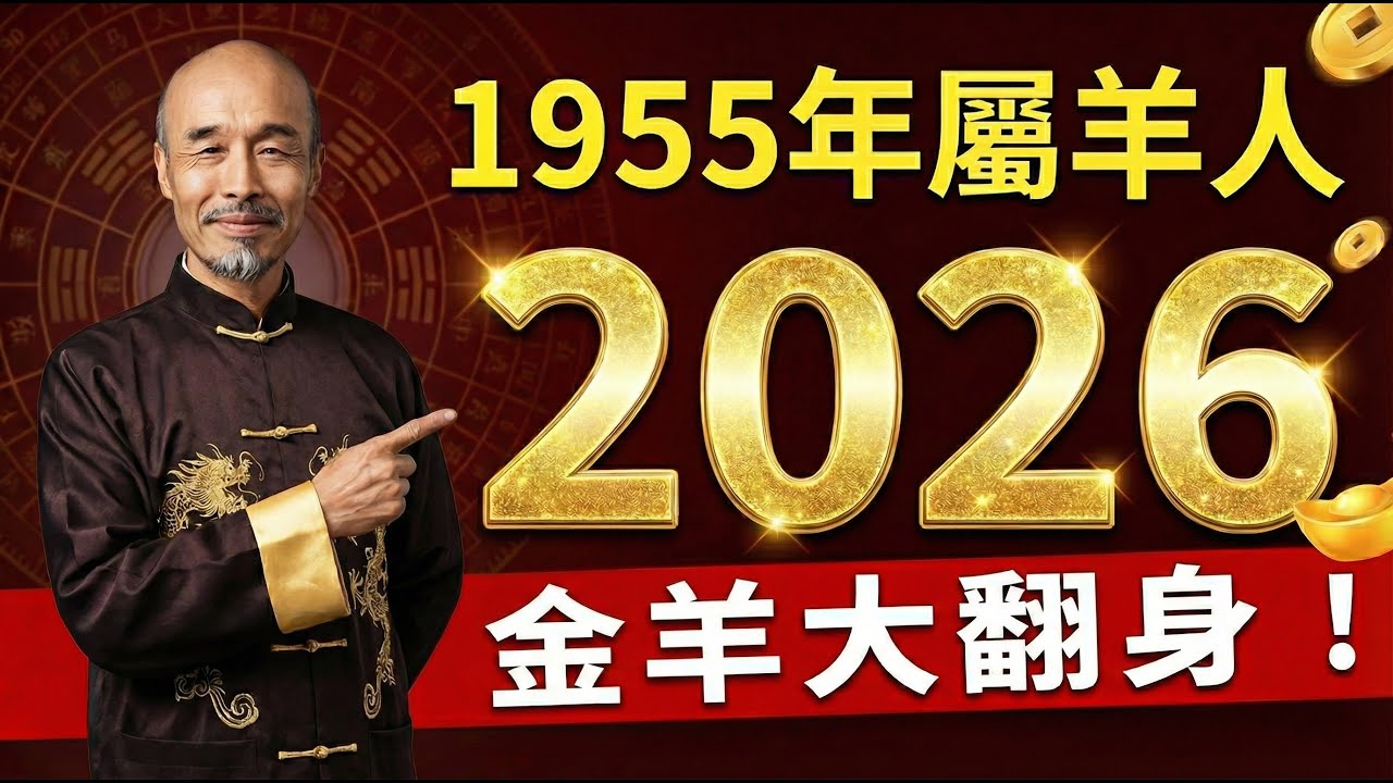 1955年屬羊人，71歲有劫？錯！這是『羊轉大運』化『金羊』！2026年財運滾滾，富貴臨門的就是你！#1955年屬羊 #屬羊2026 #屬羊運勢 #1955年羊 #生肖羊 #生肖羊運勢 #乙未羊