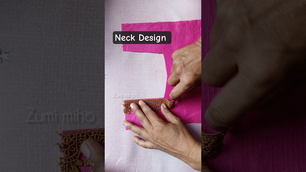 Beautiful Neck Design  Using Border Lace | Step By Step Gala Banana Ka Asaan Tarika | Lace Neck Desi