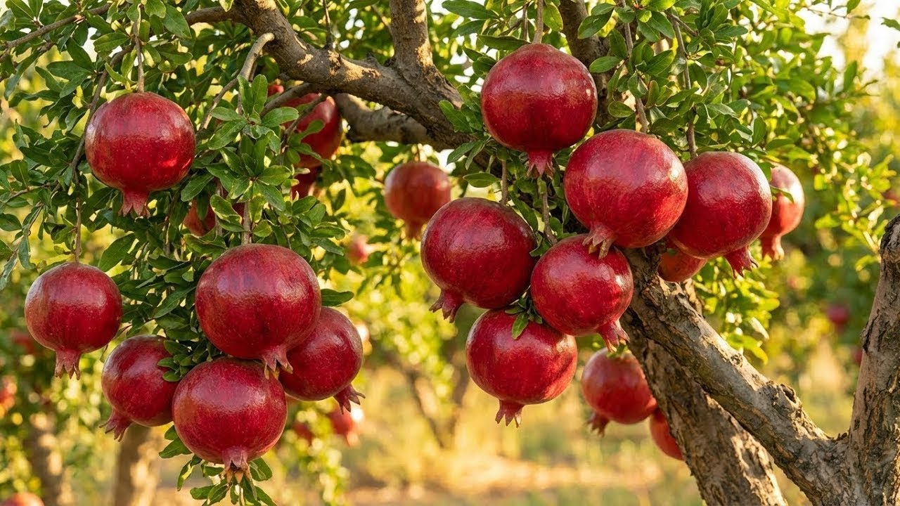 HOW GIANT RED POMEGRANATES ARE GROWN | Satisfying Pomegranate Harvest