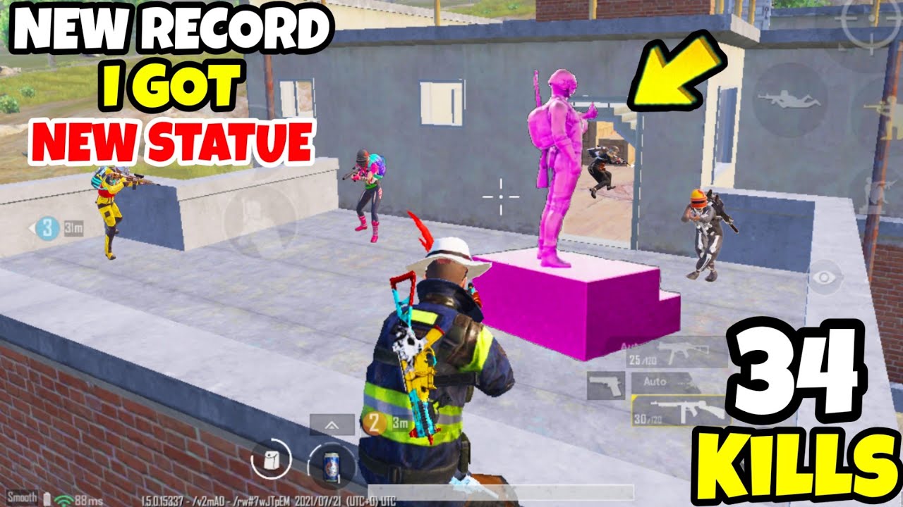 I Got A NEW STATUE For My HIGHEST KILLS Record in BGMI • (34 KILLS) • BGMI Gameplay
