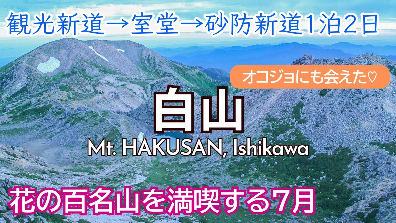 【花の百名山】1泊2日で白山へクロユリを見に！登り観光新道、下り砂防新道、白山室堂泊、御前峰でご来光｜オコジョとの思わぬ出会いも｜ Mt. Hakusan【SUB/旅VLOG/アフレコ】