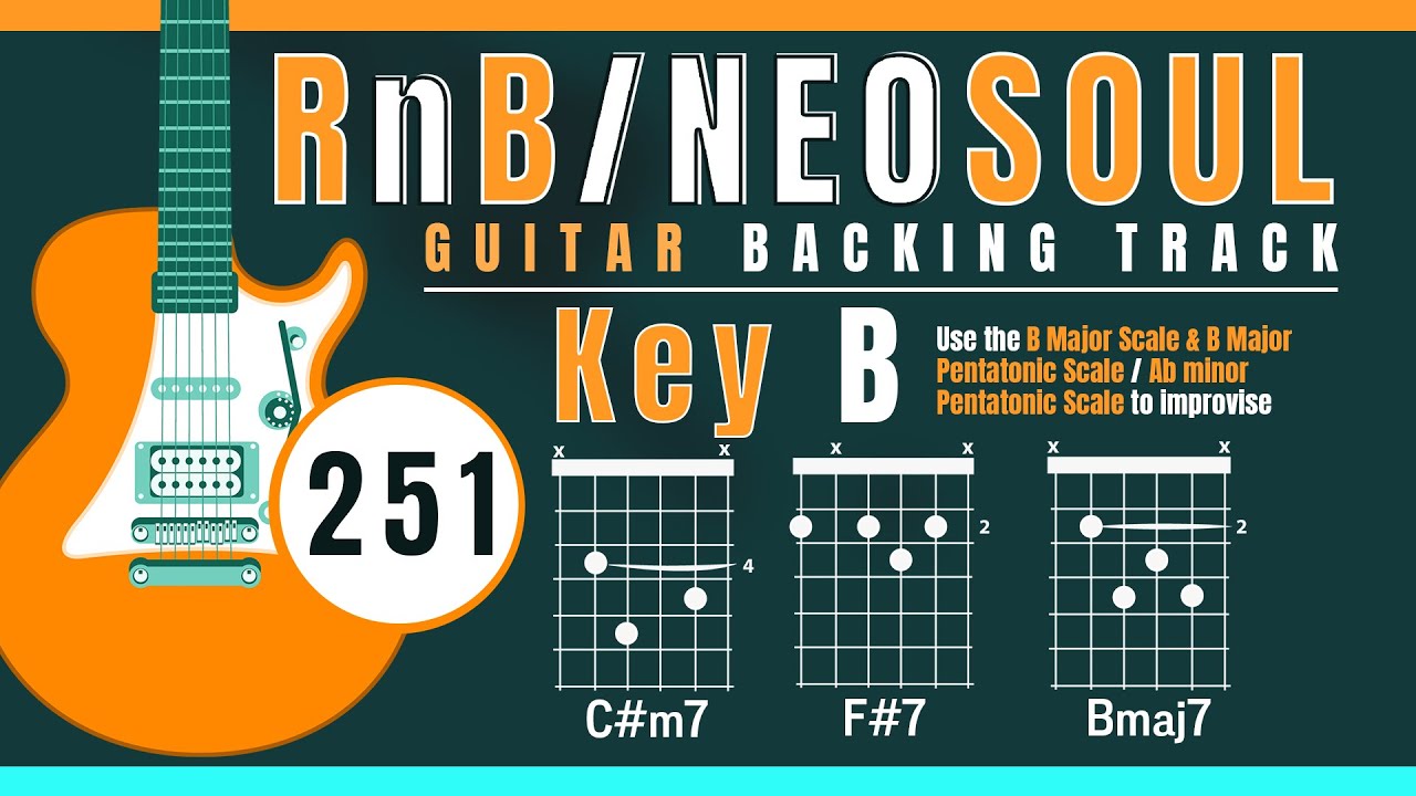 RnB / NEO SOUL GUITAR Backing Track in B 🎸 96 BPM (251)