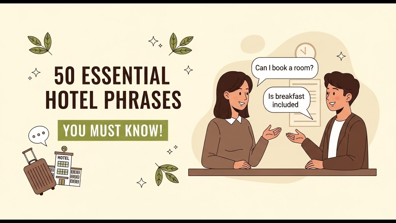 Speak Like a Native! 50 Essential Hotel Phrases Every Traveler Should Know | English Podcast