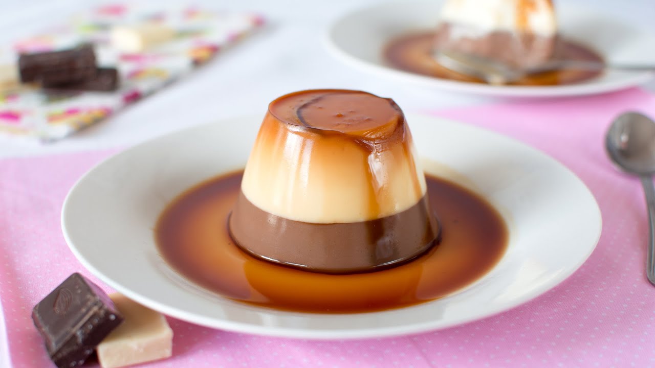 Flan de Dos Chocolates Fácil y Rápido | SIN HORNO | SIN HUEVOS