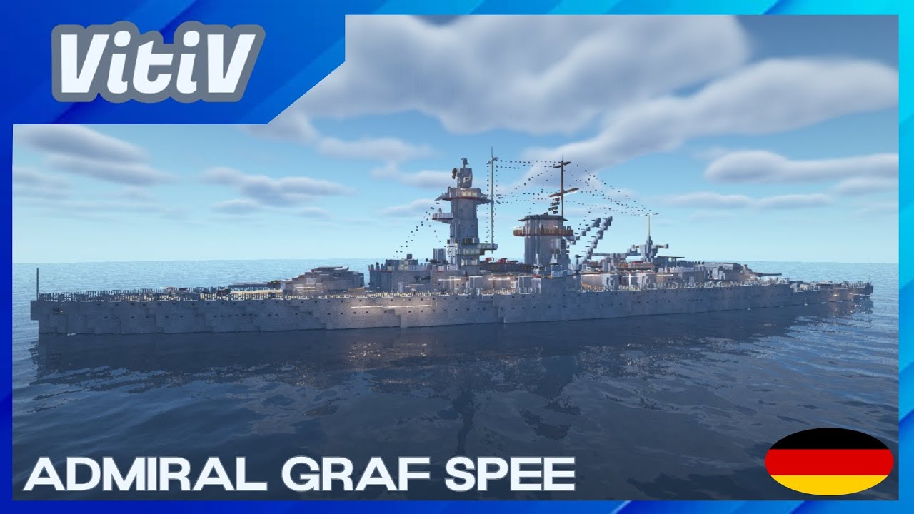 KMS Admiral Graf Spee - Deutschland-class Heavy Cruiser - Minecraft