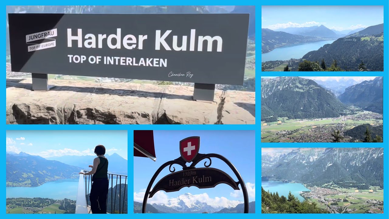 Harder Kulm: Panoramic View of Top of Interlaken, Switzerland CH #harderkulm #interlakenswitzerland
