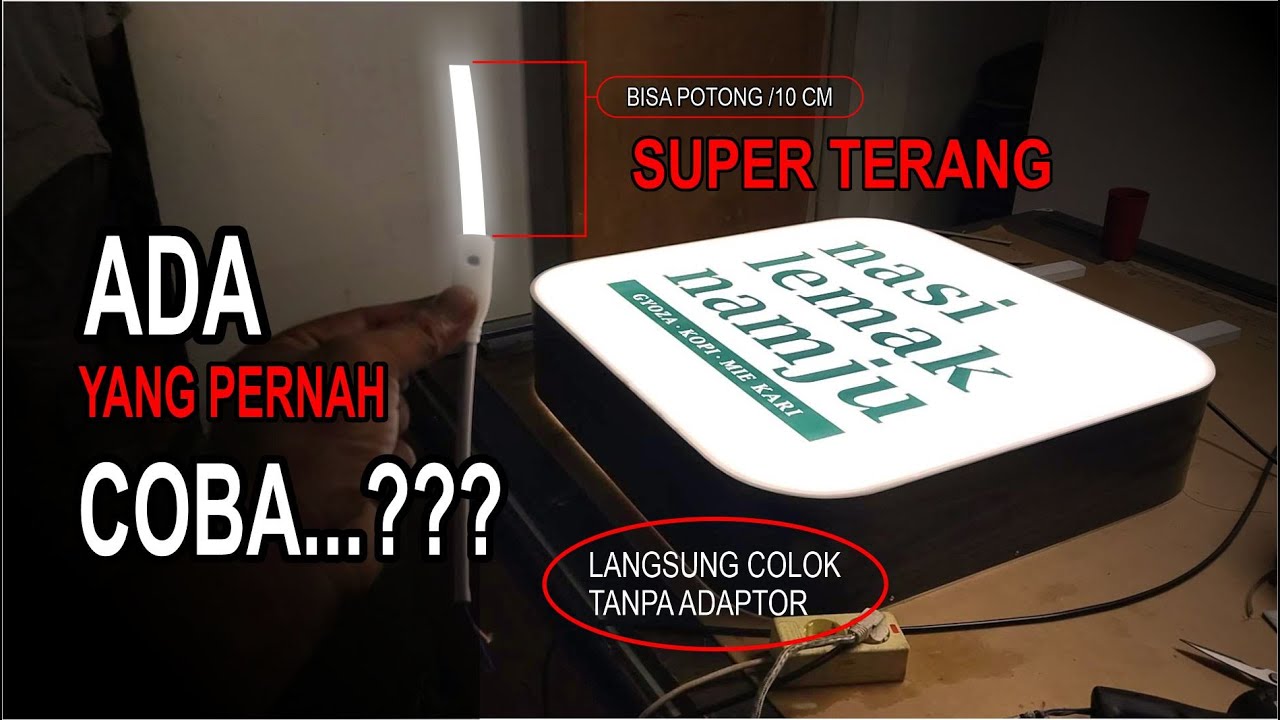KEREN..!!! Lampu ini Bisa Terangi Neon Box  Sebesar ini Guys // How to Make an Acrylic Neon Box